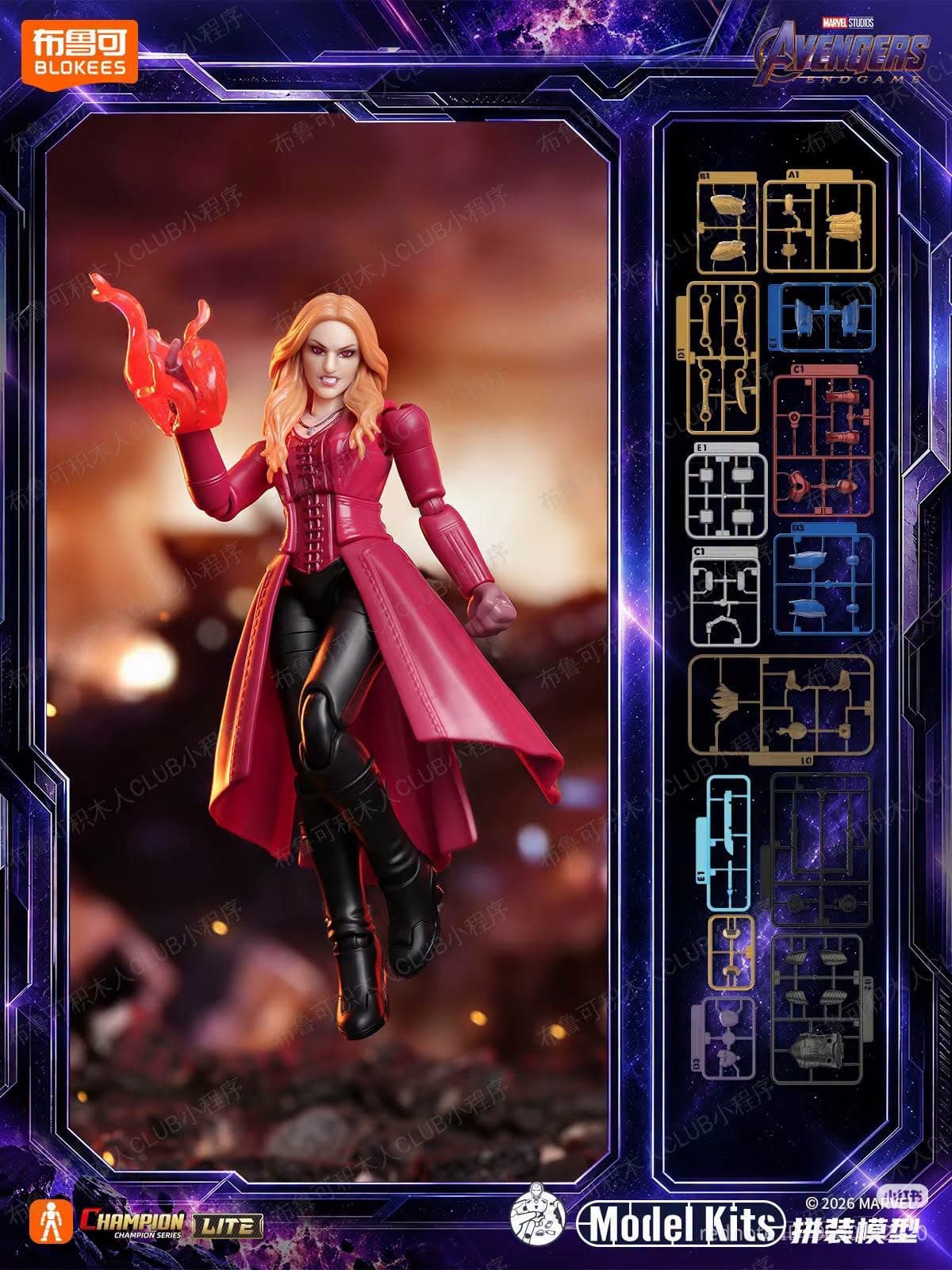 Scarlet Witch dengan efek chaos magic merah — Blokees Marvel Champion Class Lite 02