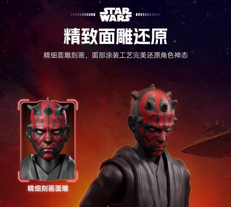 Detail face sculpt Darth Maul — Blokees Star Wars Champion Class Lite 02