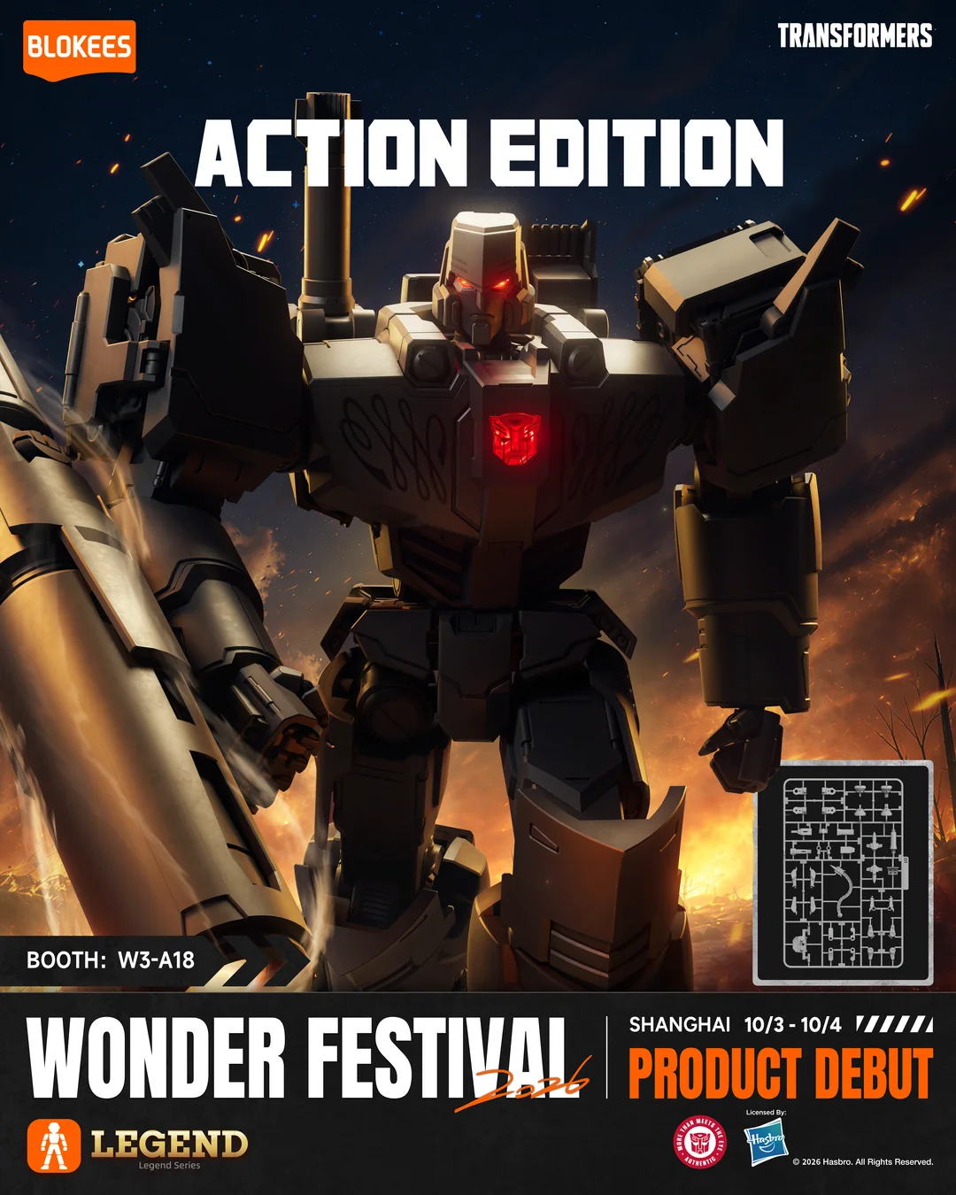 Poster Transformers Action Edition Megatron versi komik, debut di WFS2026.