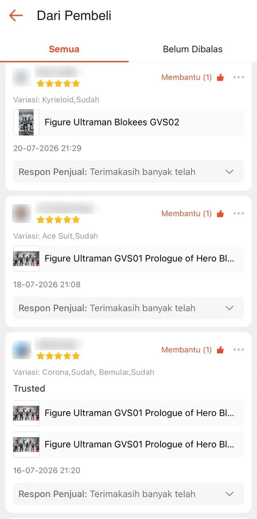 Screenshot ulasan pembeli ITGabut Toys di Shopee, bagian 2